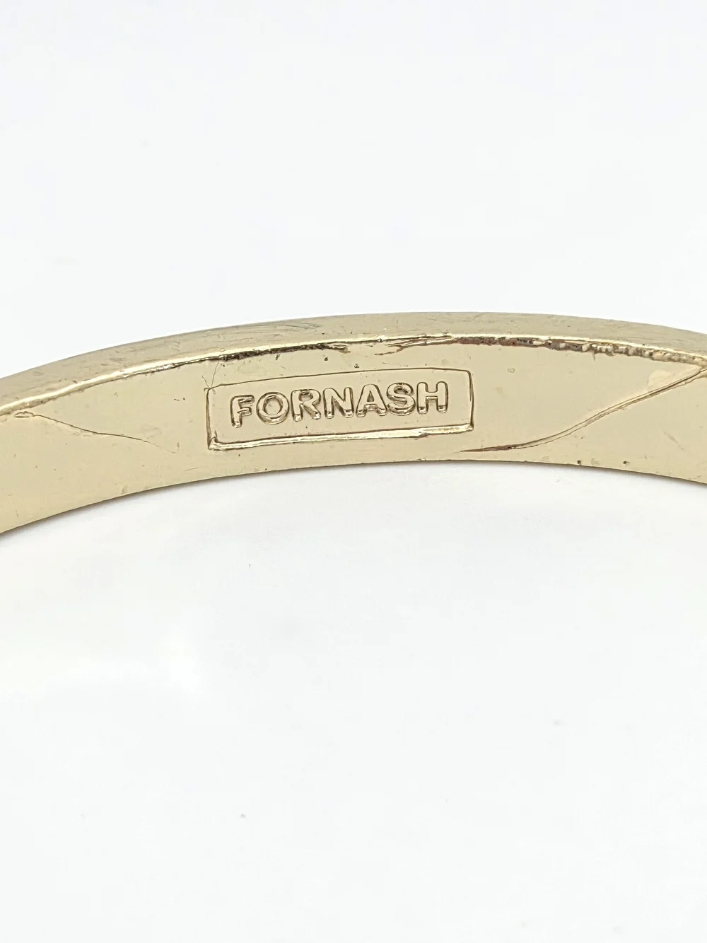 Fornash Enamel Greek Key Bangle - Navy Blue & Gold Tone